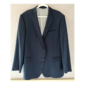 Brooks‎ Brothers Explorer Regent Fit Navy Plaid Wool Blend Sport Coat Blazer 46R